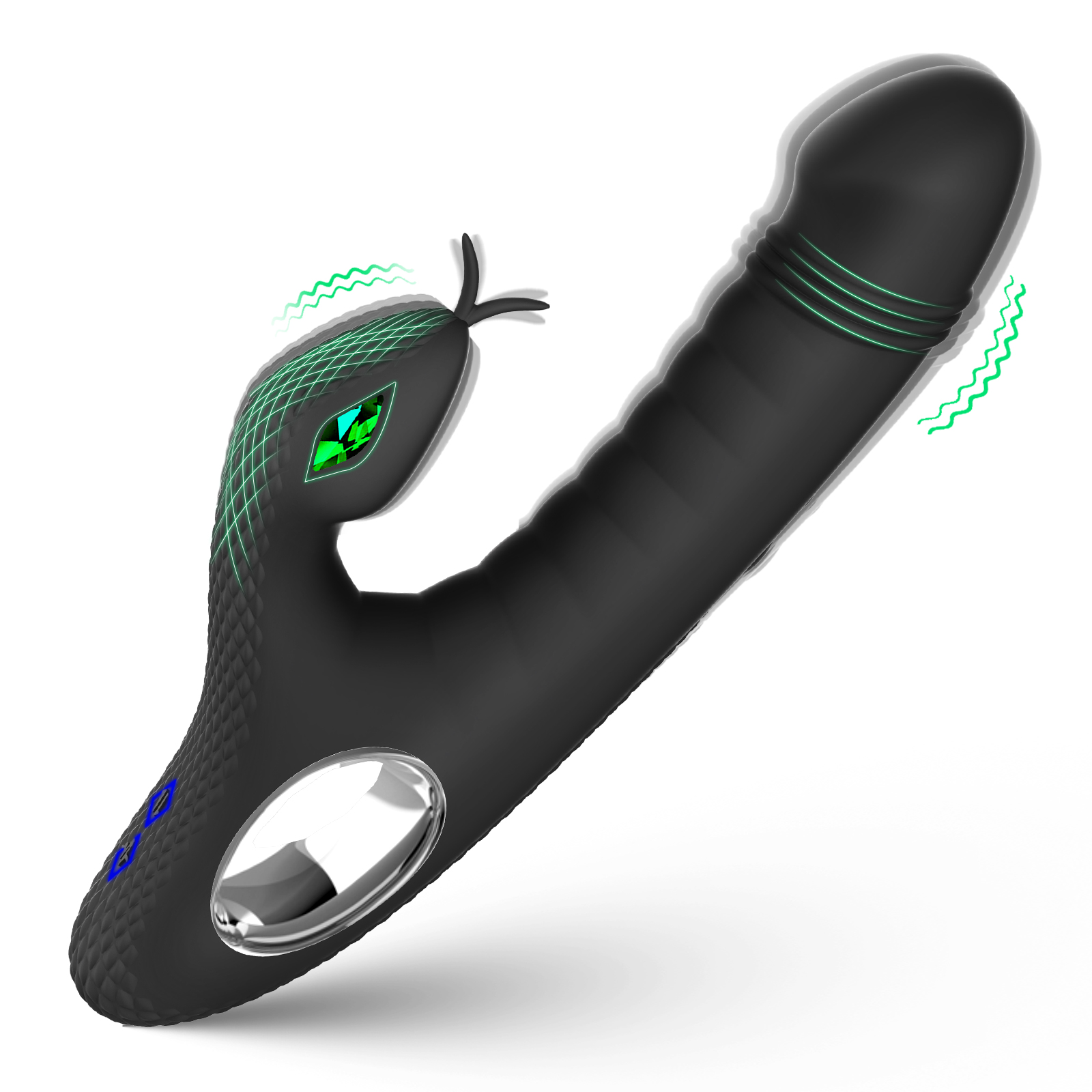 Snake Wand: 4-in-1 Unique Snake Shaped Dildo Vibrator with Dual Motors | Double Stimulation with 10 Vibration Modes, Body-Safe Ultra-Soft Silicone, IPX7 Waterproof, USB Magnetic Charging | Perfect Size for Versatile Pleasure